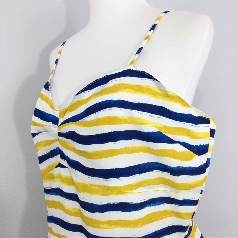 Jack by BB Dakota Lund Striped Watercolor Dress L - Picture 3 of 8